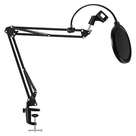 5 Core 5 Core Microphone Arm Stand Desk Adjustable Suspension Boom Scissor Desktop Mic Holder w Pop Filter RM STND 2